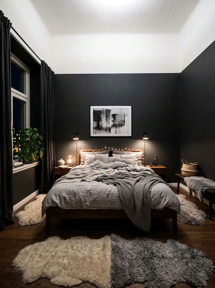 Charcoal scandinavian bedroom - 30 Scandinavian bedroom color ideas