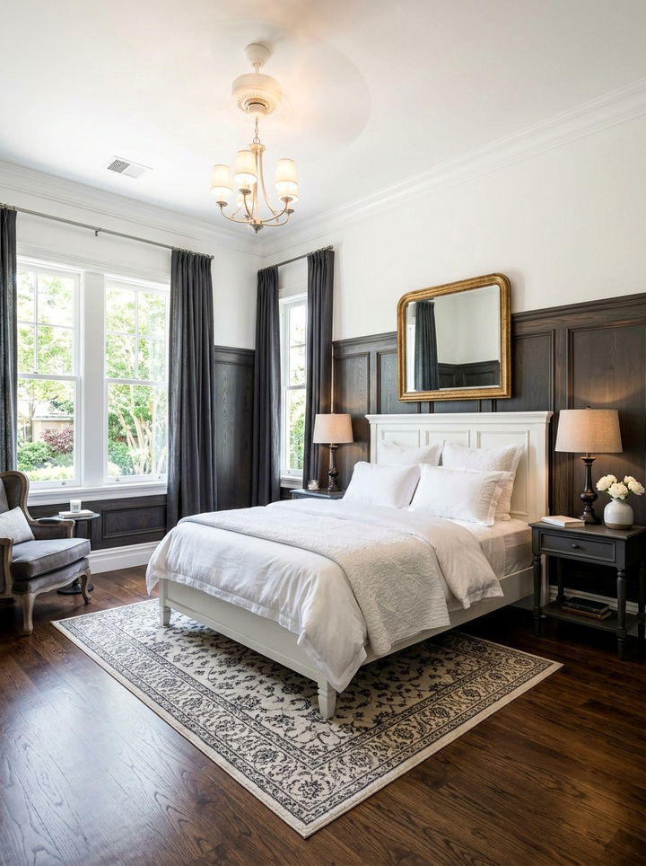 Charcoal wood paneling bedroom - 30 charcoal and white bedroom ideas