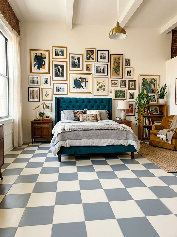 Checkerboard Bedroom Floor Pattern - 30 bedroom flooring ideas