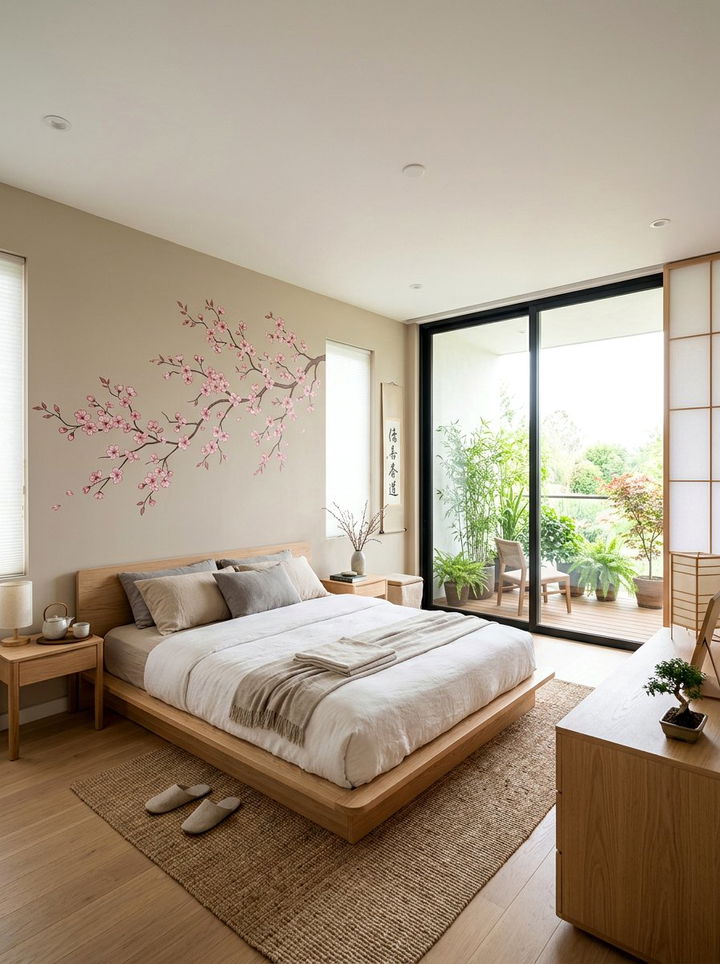 Cherry Blossom Wall Decal - 30 floral themed bedroom ideas