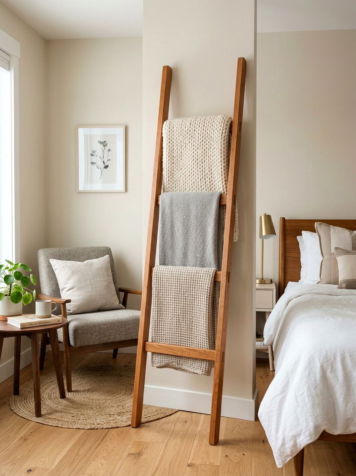 Cherry Wood Blanket Ladder - 30 bedroom cherry furniture ideas
