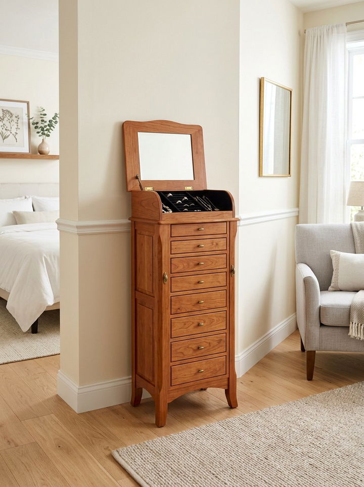 Cherry Wood Jewelry Armoire - 30 bedroom cherry furniture ideas