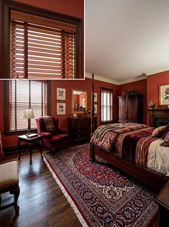 Cherry Wood Venetian Blinds - 30 bedroom venetian blinds