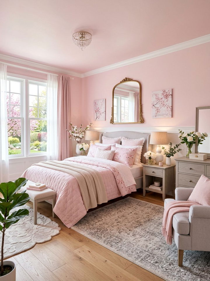 Cherry blossom pink bedroom - 30 spring inspired bedroom color ideas