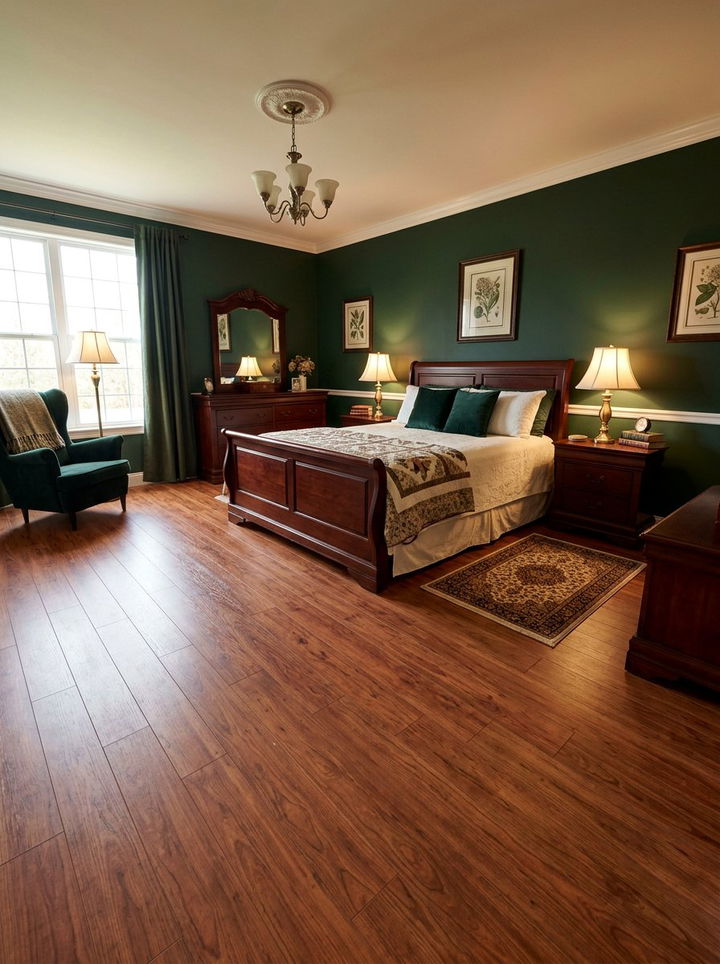 Cherry wood bedroom laminate - 30 bedroom laminate flooring ideas