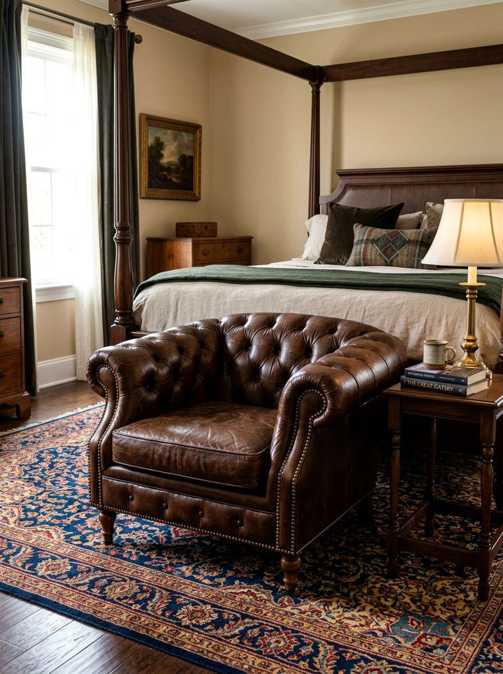 Chesterfield Armchair - 30 bedroom lounge chairs