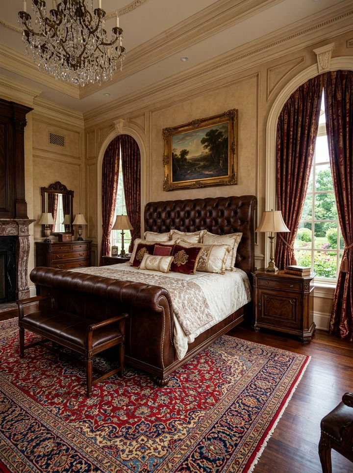 Chesterfield Leather Headboard - 30 bedroom leather headboards