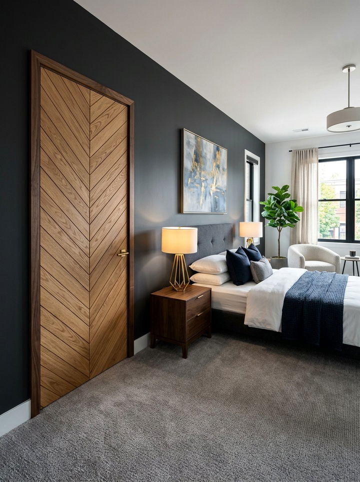 Chevron Wood Pattern Door - 30 bedroom sliding doors