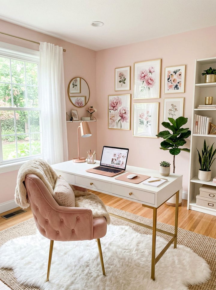 Chic Feminine Office - 30 bedroom workspace ideas