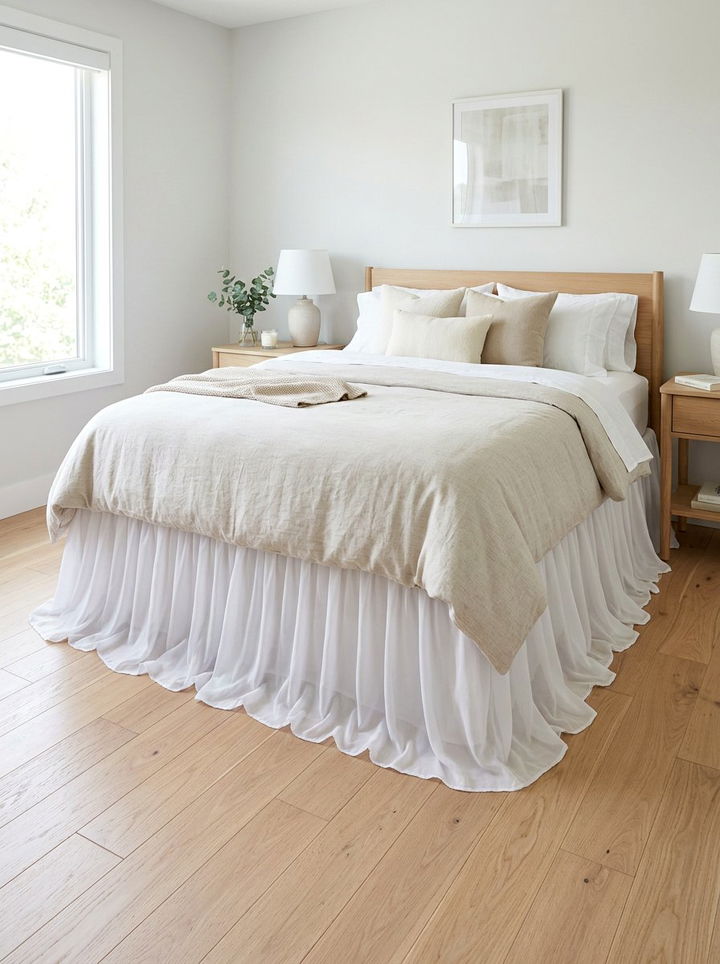 Chiffon Bed Skirt - 30 light academia bedroom ideas