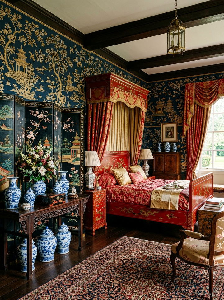 Chinoiserie Antique Bedroom - 30 antique bedroom ideas