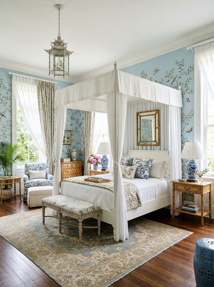 Chinoiserie Style Bedroom - 30 bedroom bold wallpapers