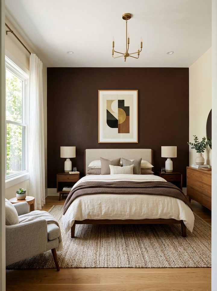 Chocolate Brown Accent Wall Bedroom - 30 chocolate brown bedroom ideas
