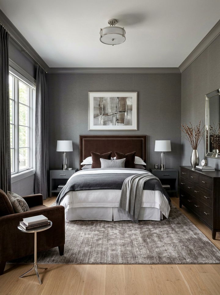 Chocolate Brown And Grey Bedroom - 30 chocolate brown bedroom ideas