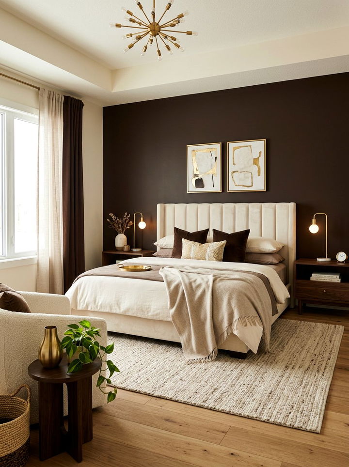 Chocolate Brown Bedroom - 30 bedroom accent color ideas