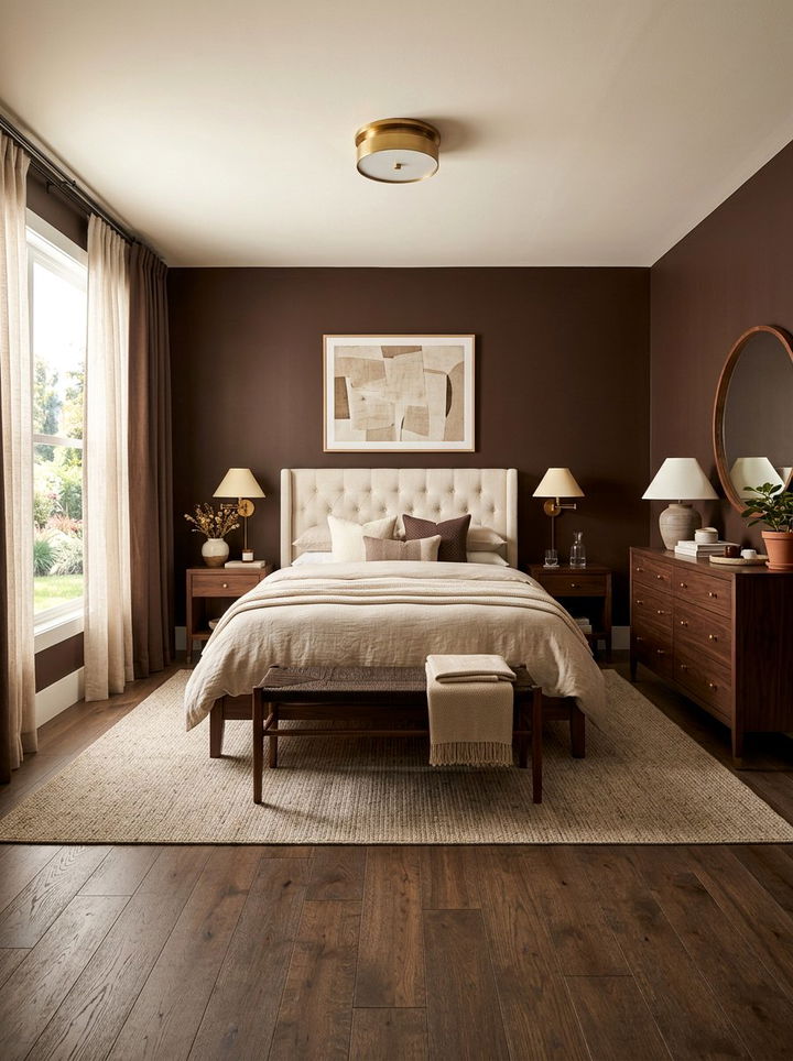 Chocolate Brown Bedroom - 30 cozy bedroom color ideas