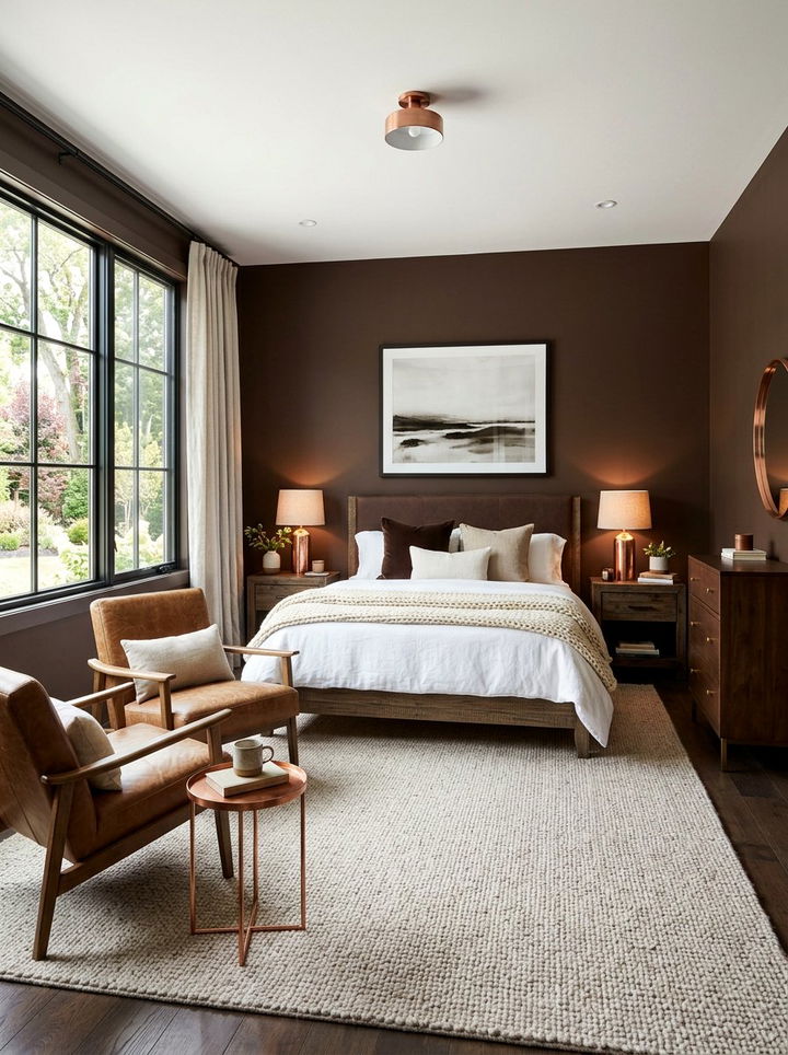 Chocolate Brown Bedroom - 30 moody bedroom color ideas