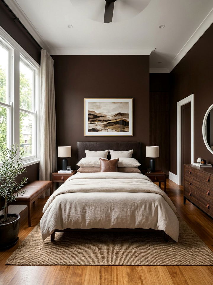 Chocolate Brown Bedroom - 30 relaxing bedroom color ideas