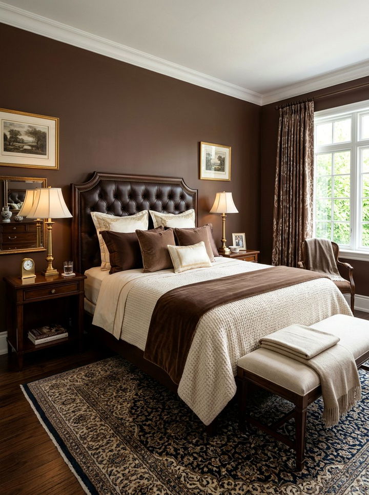 Chocolate Brown Bedroom - 30 autumn inspired bedroom color ideas