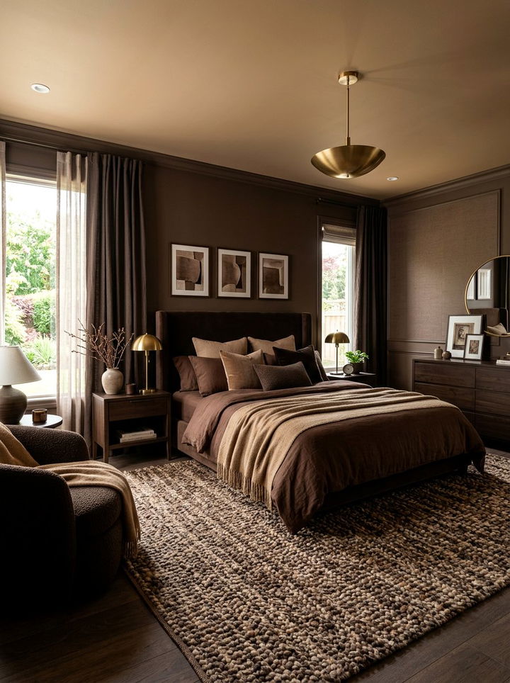 Chocolate Brown Monochromatic Bedroom - 30 chocolate brown bedroom ideas