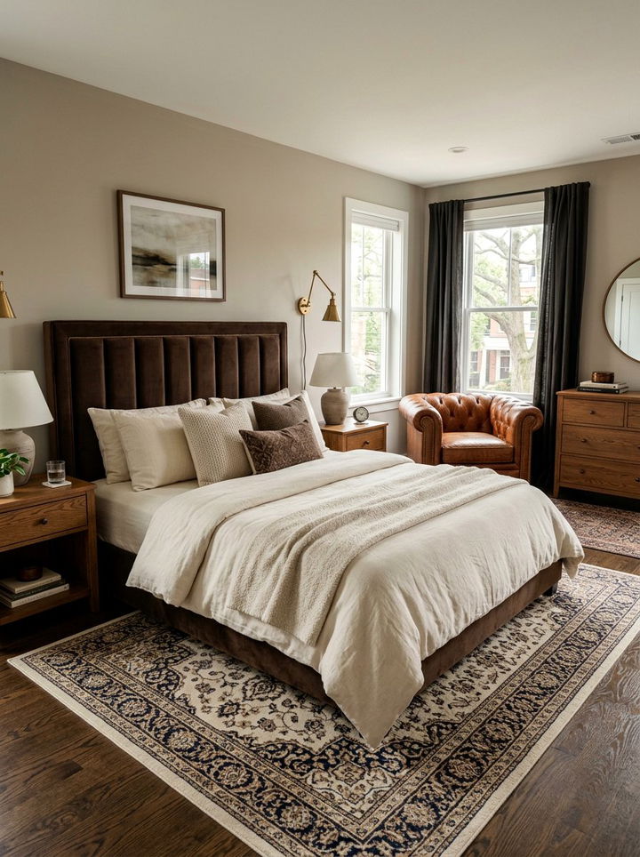 Chocolate Brown Velvet Rectangular Headboard - 30 bedroom velvet headboards