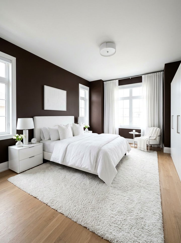 Chocolate and white bedroom - 30 chocolate bedroom ideas
