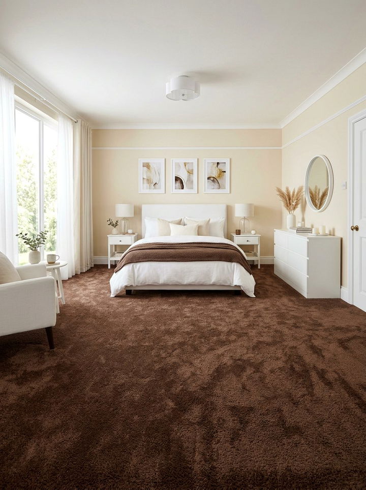 Chocolate brown carpet - 30 chocolate bedroom ideas