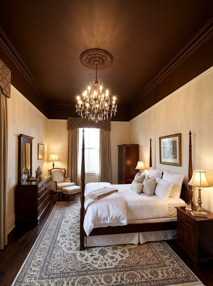Chocolate brown ceiling - 30 brown bedroom ideas