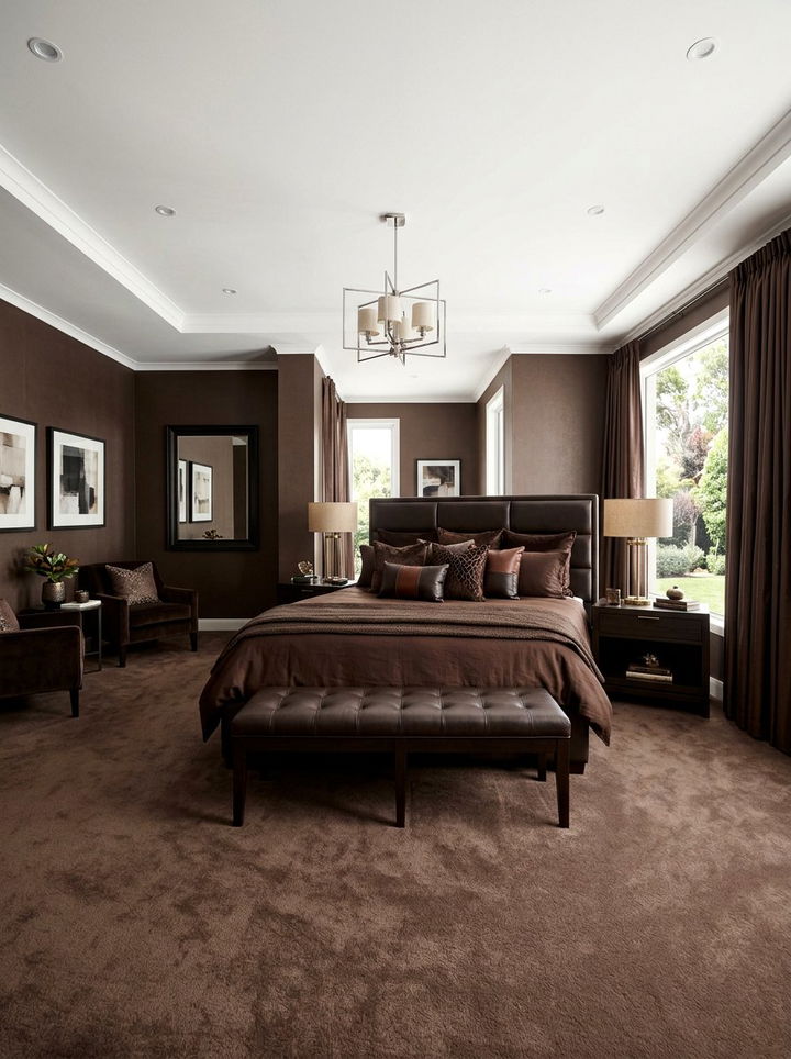 Chocolate brown master suite - 30 chocolate bedroom ideas