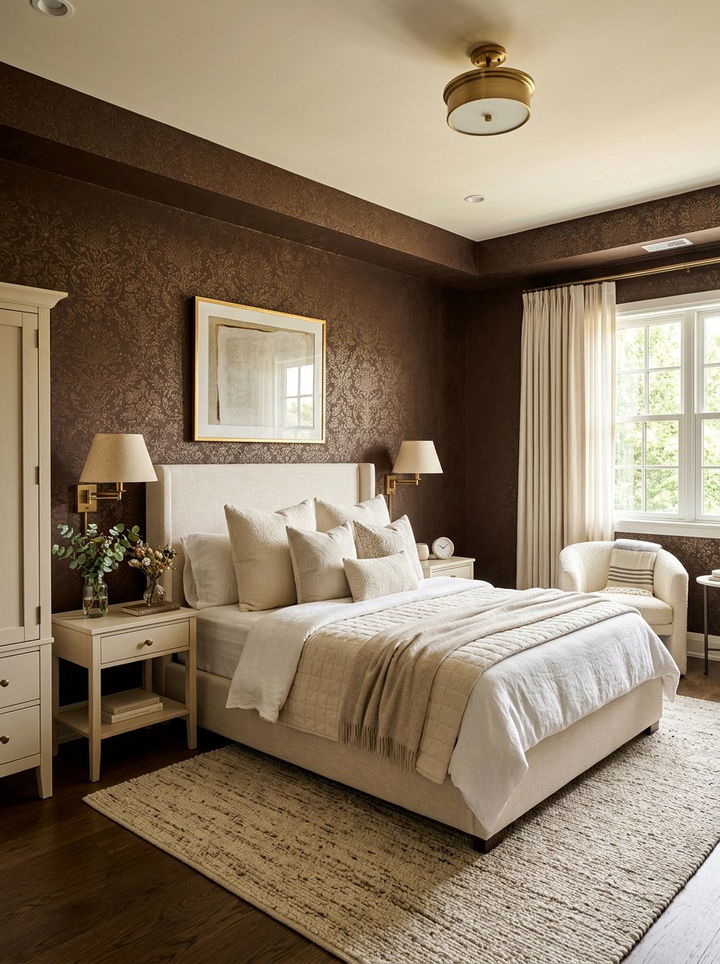 Chocolate brown wallpaper - 30 chocolate bedroom ideas