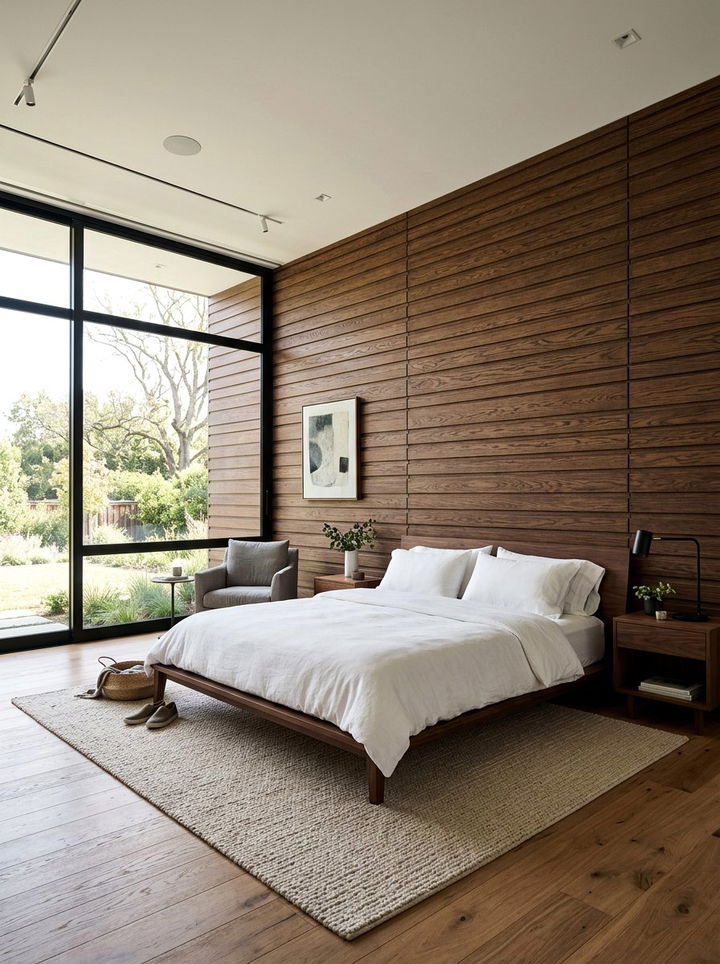Chocolate brown wood paneling - 30 chocolate bedroom ideas