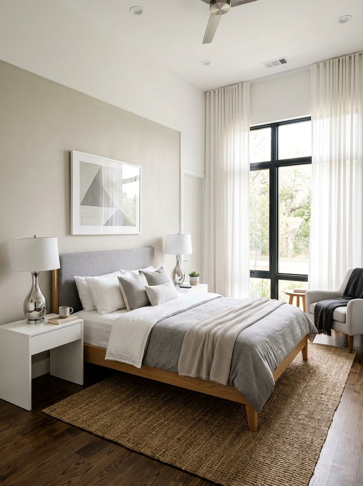 Chrome Bedside Lamps - 30 silver accent bedroom ideas