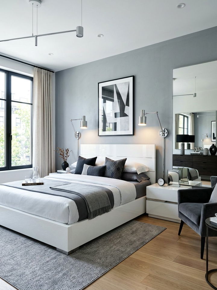 Chrome Contemporary Wall Lights - 30 bedroom sconce ideas