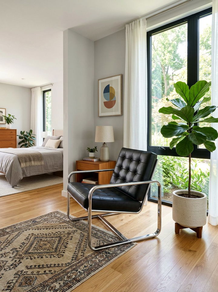 Chrome chair bedroom - 30 chrome accent bedroom ideas