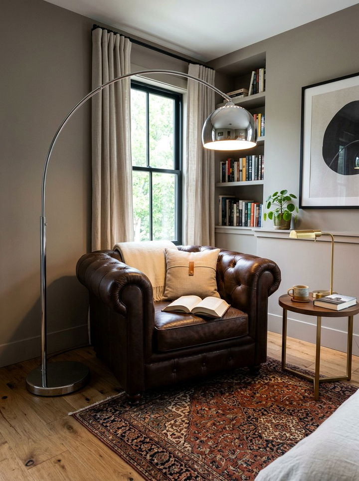 Chrome floor lamp bedroom - 30 chrome accent bedroom ideas