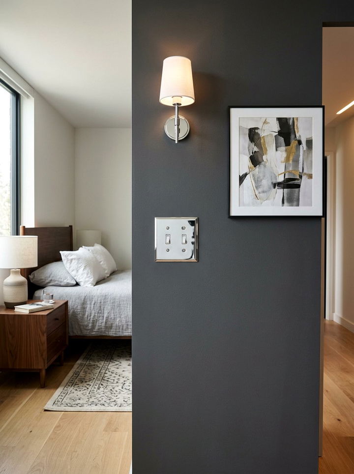 Chrome light switch bedroom - 30 chrome accent bedroom ideas