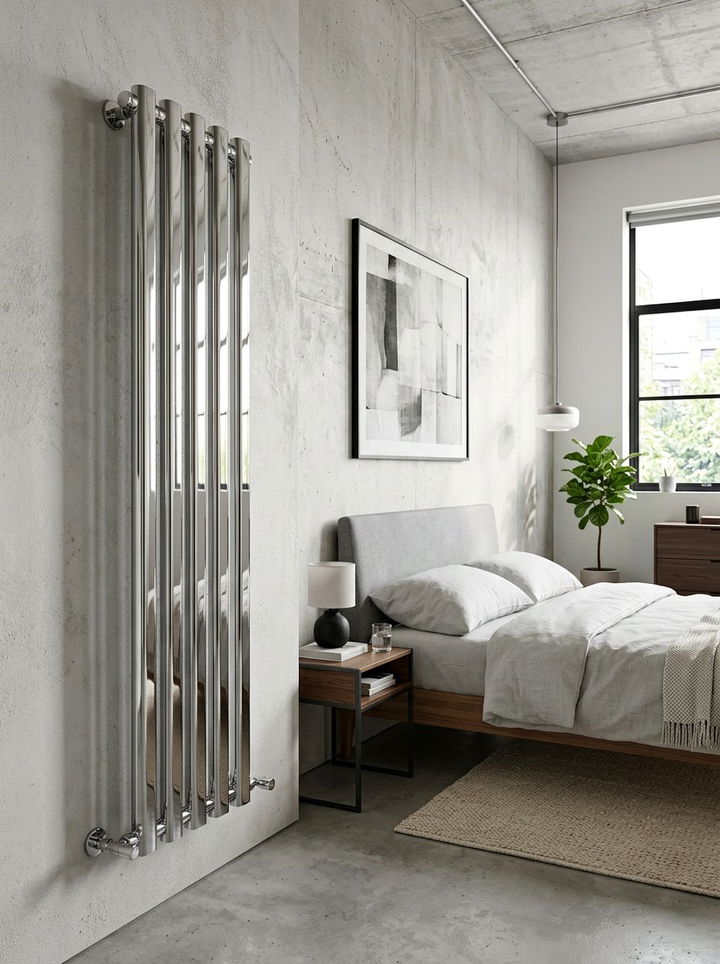 Chrome radiator bedroom - 30 chrome accent bedroom ideas