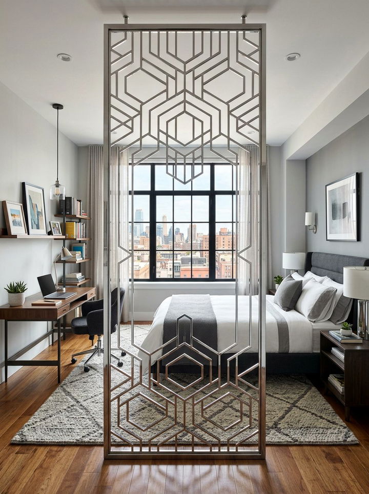 Chrome room divider bedroom - 30 chrome accent bedroom ideas
