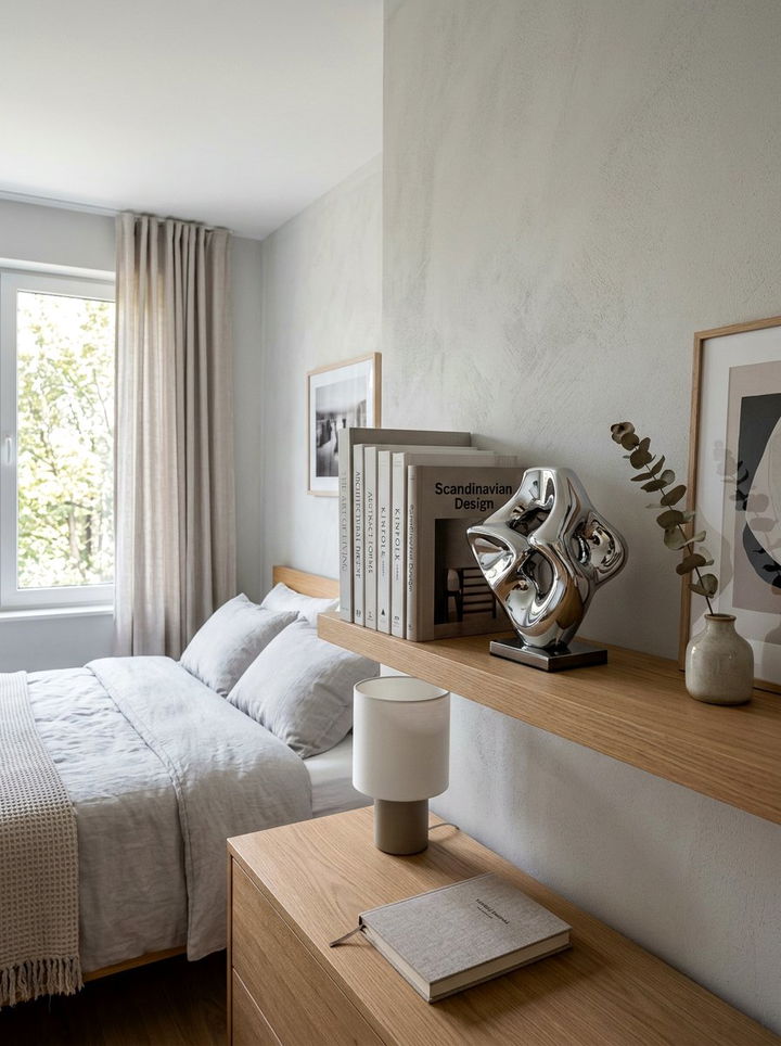 Chrome sculpture bedroom - 30 chrome accent bedroom ideas