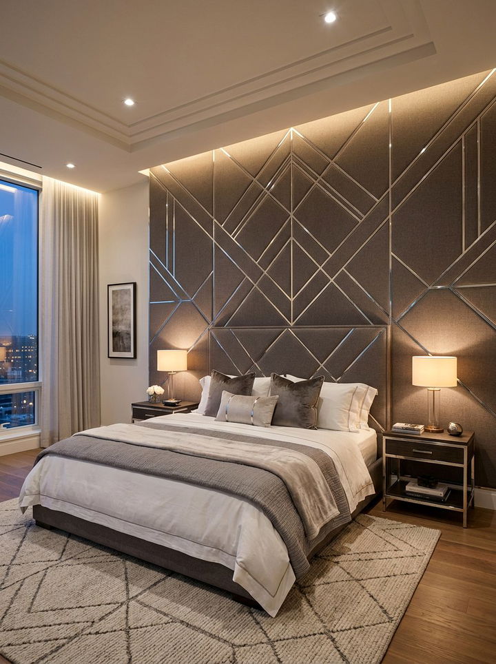 Chrome trim bedroom - 30 chrome accent bedroom ideas