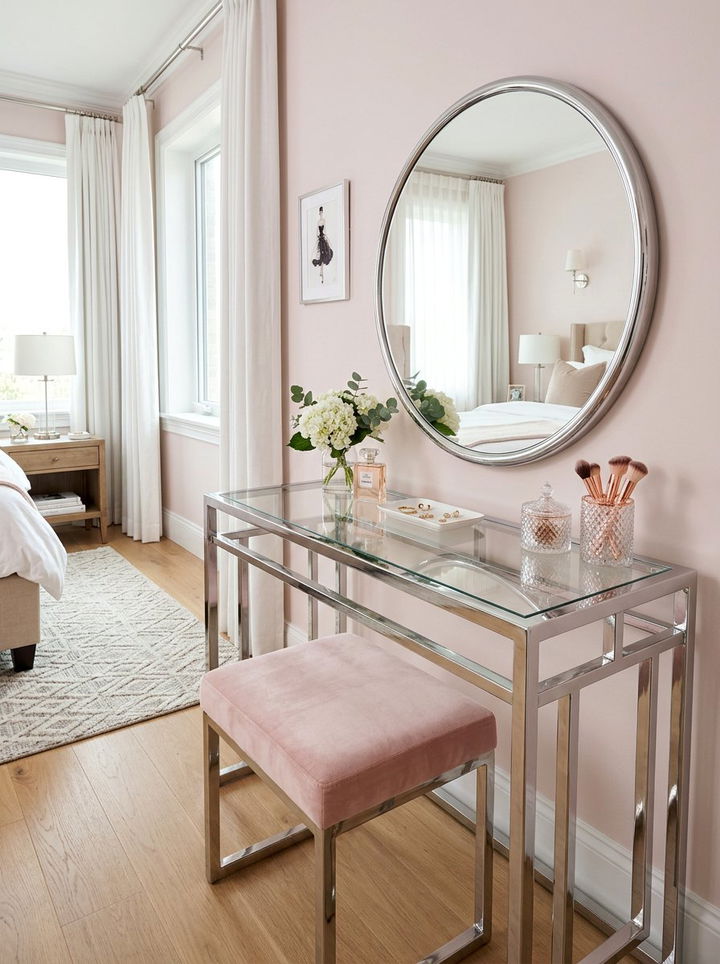 Chrome vanity bedroom - 30 chrome accent bedroom ideas