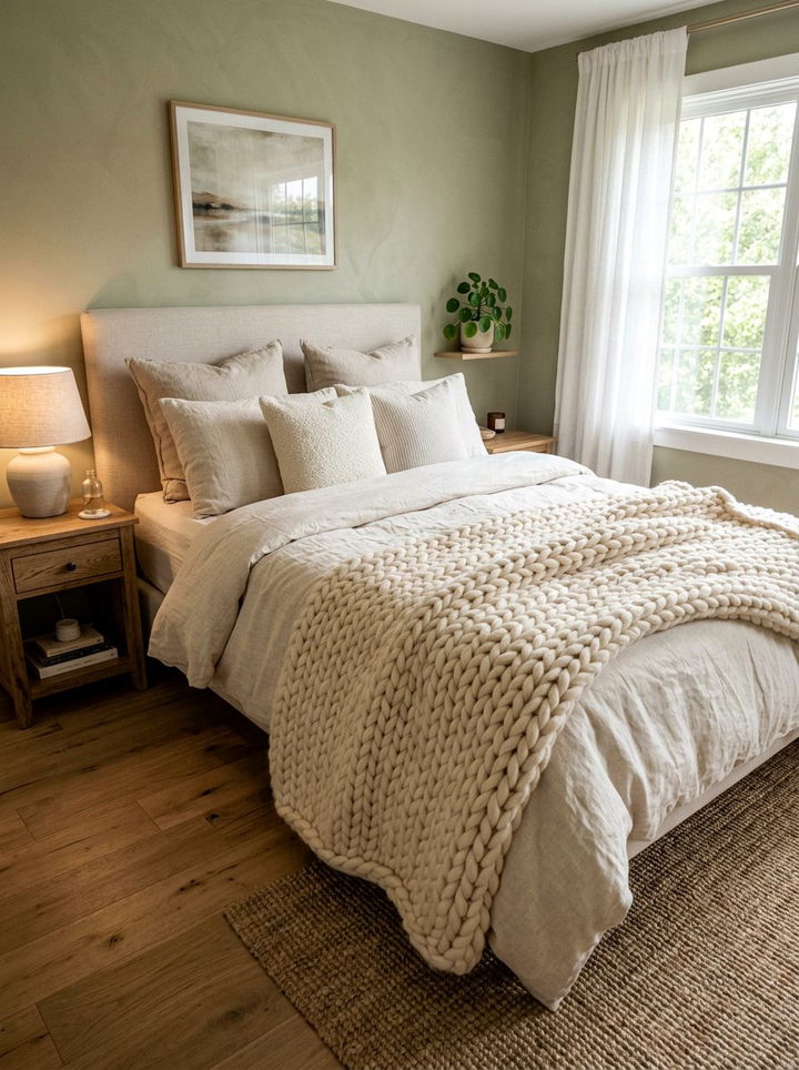 Chunky Knit Blanket - 30 fixer upper bedroom ideas
