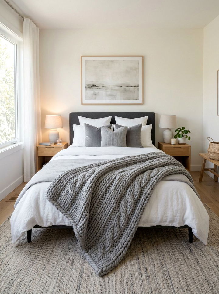 Chunky Knit Blanket - 30 handmade bedroom ideas