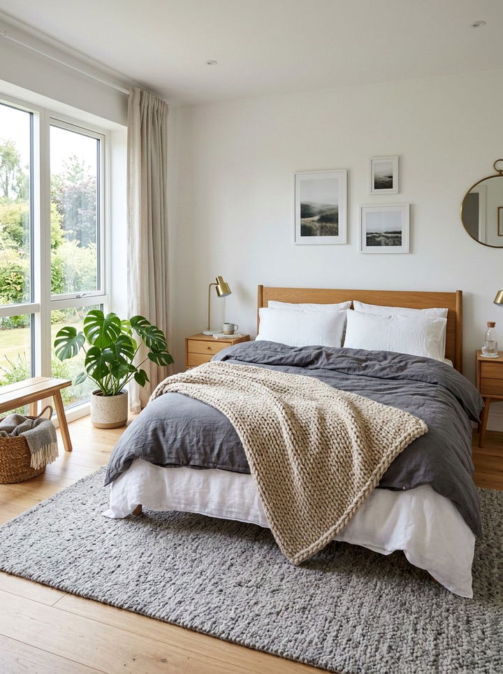 Chunky Knit Throw - 30 bedroom texture layering ideas