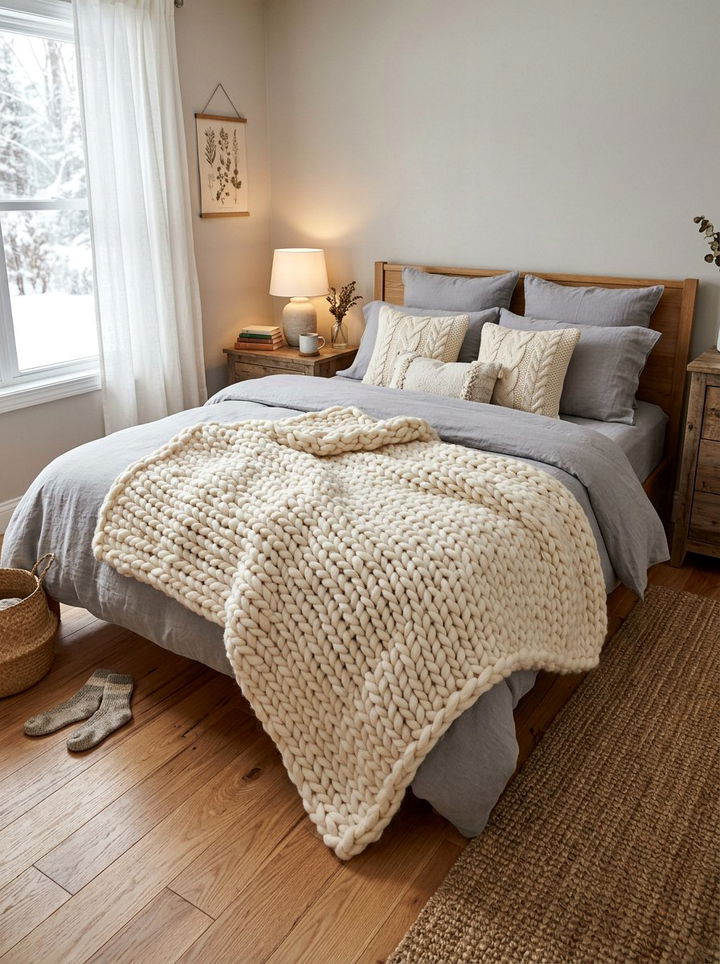 Chunky Knit Throw - 30 bedroom soft settings