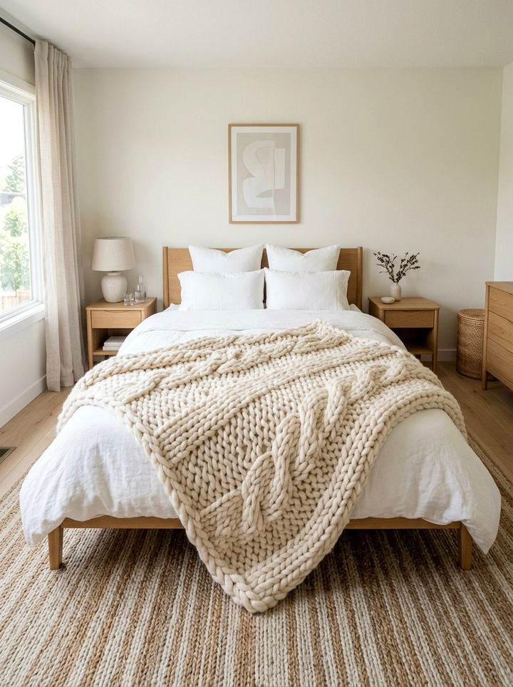 Chunky Wool Blanket - 30 bedroom knit blankets