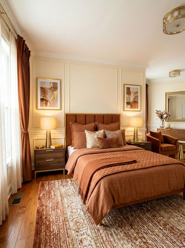 Cinnamon And Gold Bedroom Accents - 30 cinnamon bedroom ideas