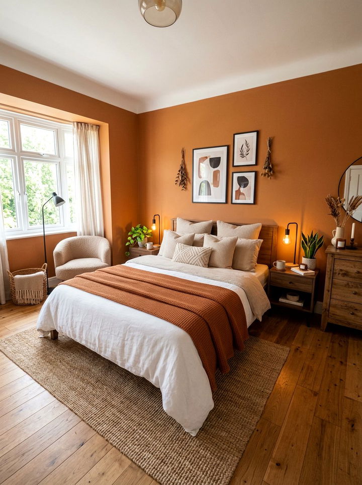 Cinnamon Bedroom - 30 autumn inspired bedroom color ideas