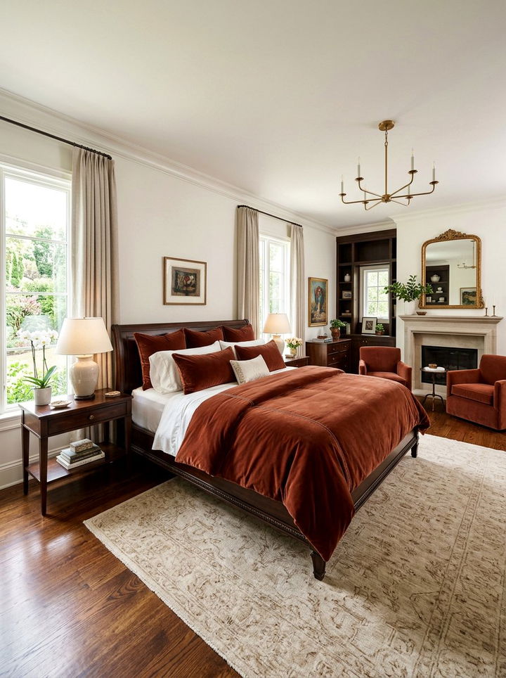 Cinnamon Velvet Bedding - 30 cinnamon bedroom ideas