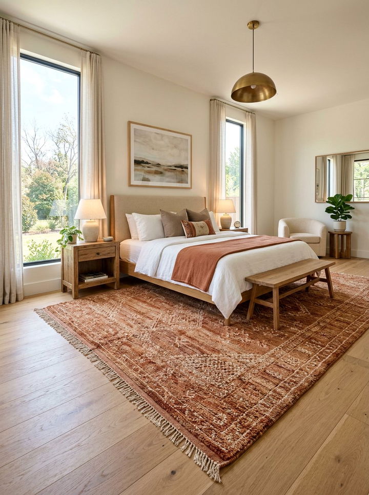 Cinnamon Wool Area Rug - 30 cinnamon bedroom ideas